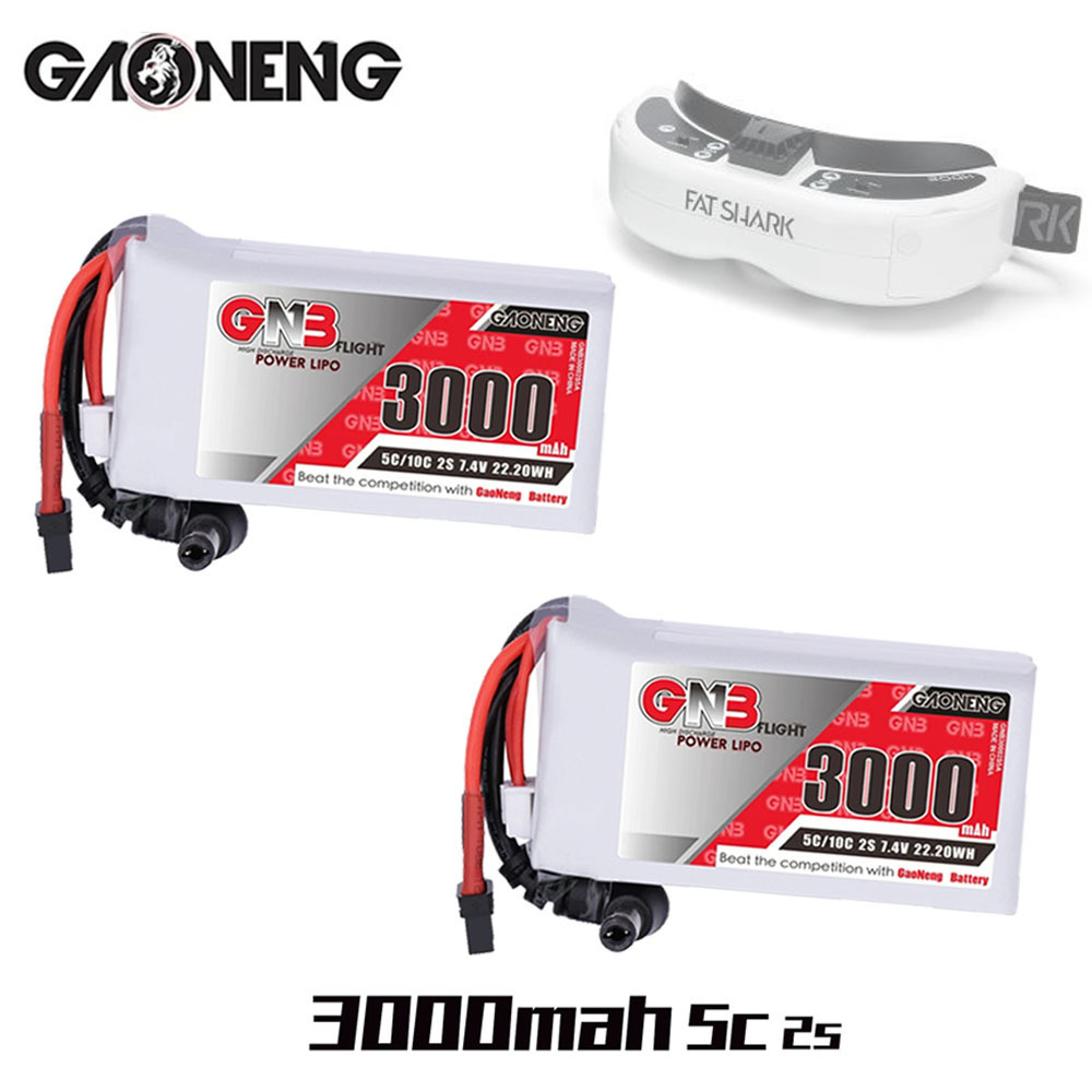 Skyzone Sky04X Pro Oled Fpv Goggles - プルアシャークメガネ用バッテリー電源インジケーター,ドミナス用バッテリー,スカイゾーン,fpvゴーグル,rcドローン,gnb 2s,7.4v,3000mah,5c