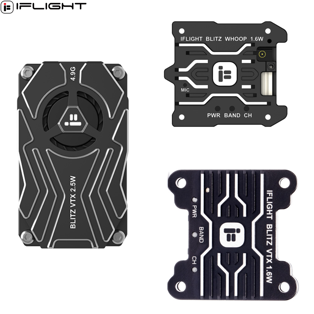 Iflight Blitz 1.6W 5.8G Vtx - Iflight-内蔵マイク付きBluetoopCNC冷却ファン,5.8g,4.9g,2.5w,1.6w,vtx 40ch,2-8s,25.5x25.5mm